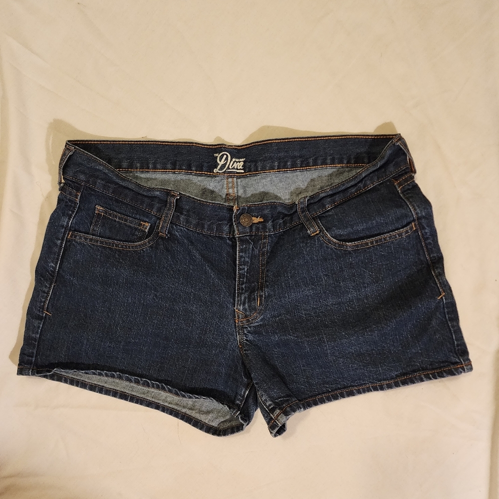 OLD NAVY DIVA LADIES BLUE JEAN SHORTS SIZE 12